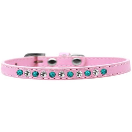 UNCONDITIONAL LOVE Southwest Turquoise Pearl & Clear Crystal Puppy CollarLight Pink Size 14 UN796026